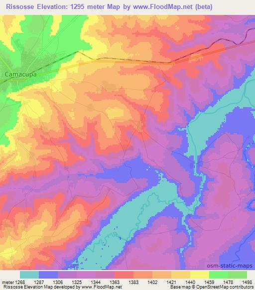 Rissosse,Angola Elevation Map