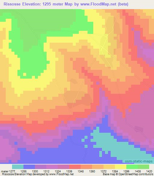 Rissosse,Angola Elevation Map