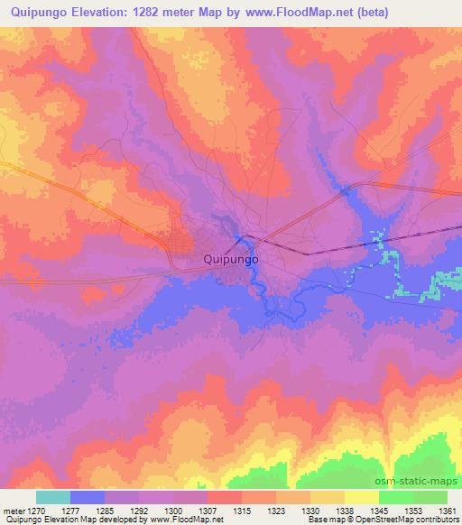 Quipungo,Angola Elevation Map