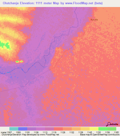 Olutchanja,Angola Elevation Map