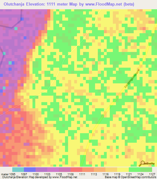 Olutchanja,Angola Elevation Map