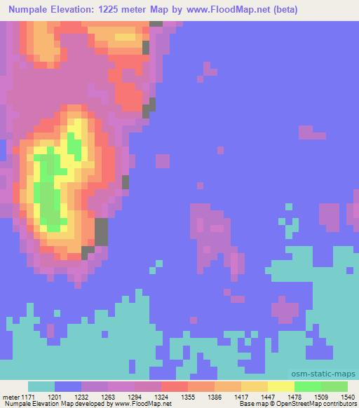 Numpale,Angola Elevation Map