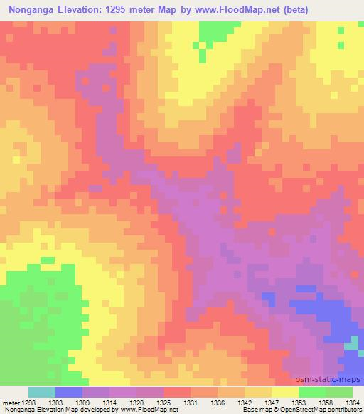 Nonganga,Angola Elevation Map