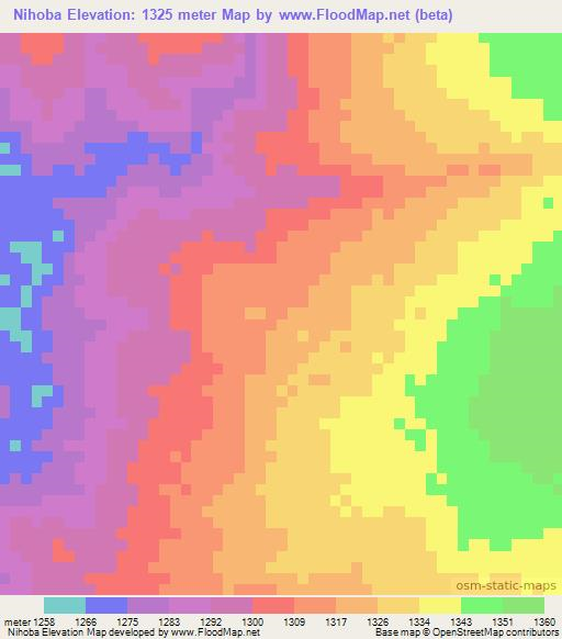 Nihoba,Angola Elevation Map