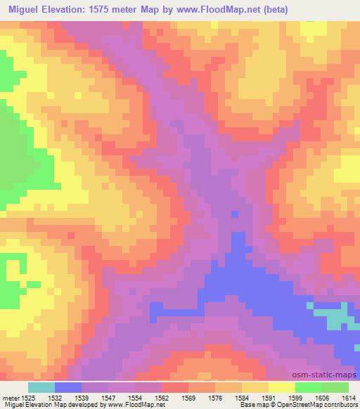 Miguel,Angola Elevation Map