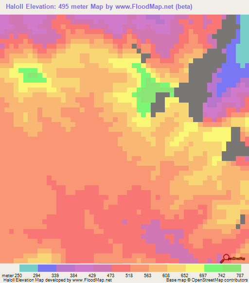 Haloll,Eritrea Elevation Map