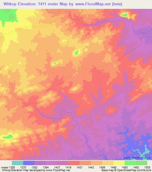 Witkop,Namibia Elevation Map