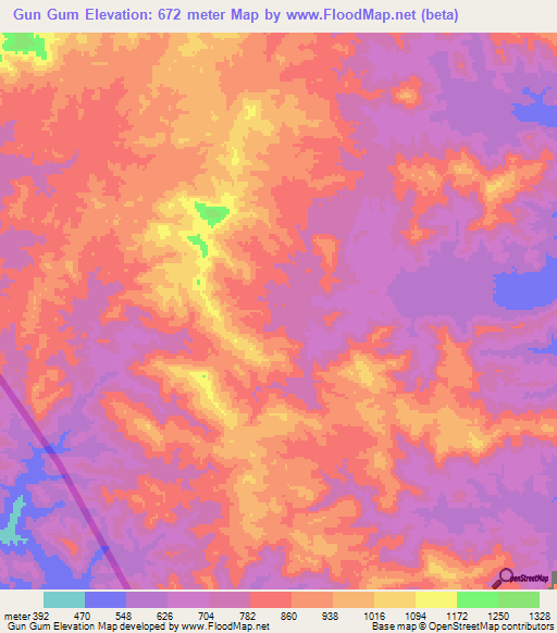 Gun Gum,Eritrea Elevation Map