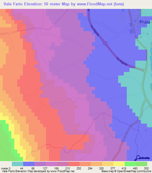 Vale Farto,Portugal Elevation Map