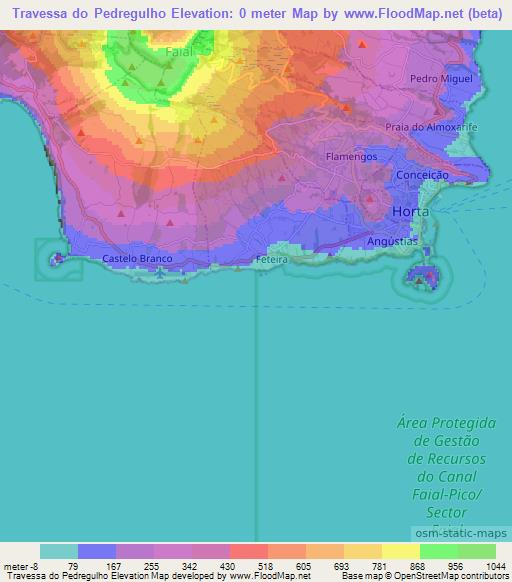 Travessa do Pedregulho,Portugal Elevation Map