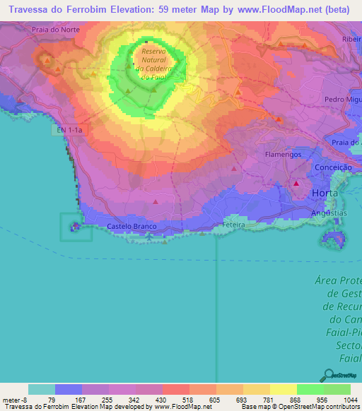 Travessa do Ferrobim,Portugal Elevation Map