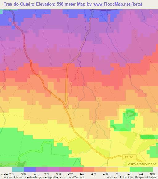 Tras do Outeiro,Portugal Elevation Map