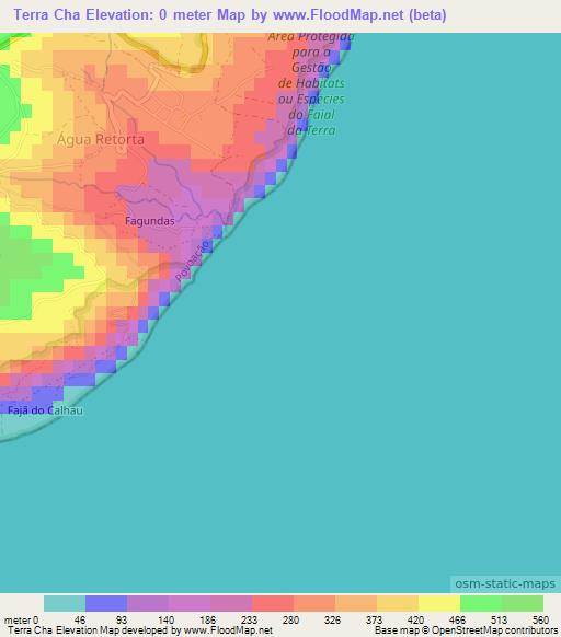 Terra Cha,Portugal Elevation Map