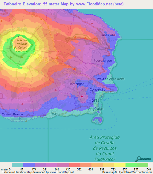 Tafoneiro,Portugal Elevation Map