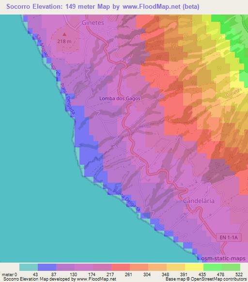 Socorro,Portugal Elevation Map