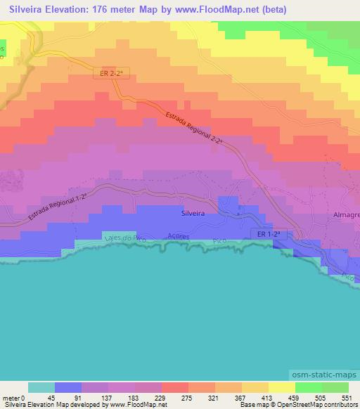 Silveira,Portugal Elevation Map