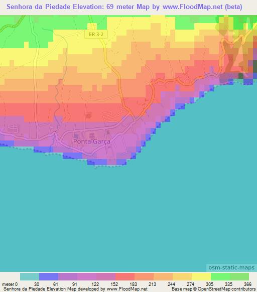 Senhora da Piedade,Portugal Elevation Map