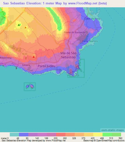 Sao Sebastiao,Portugal Elevation Map