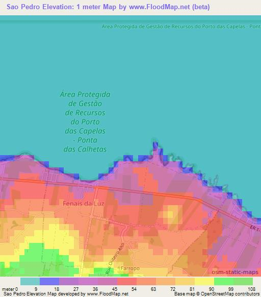 Sao Pedro,Portugal Elevation Map