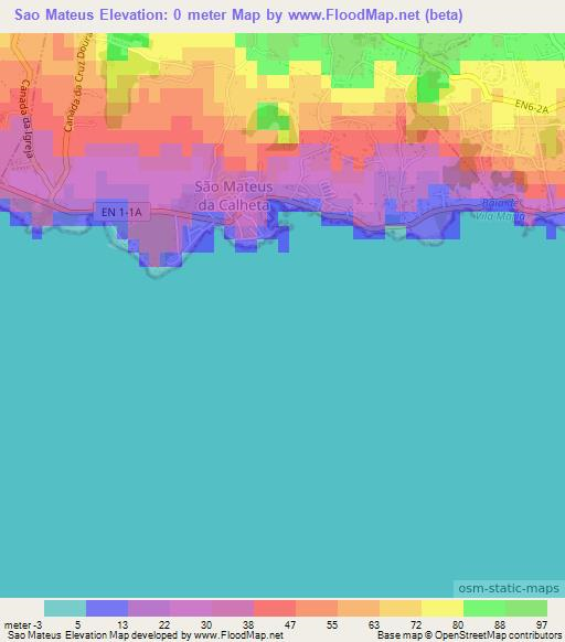 Sao Mateus,Portugal Elevation Map