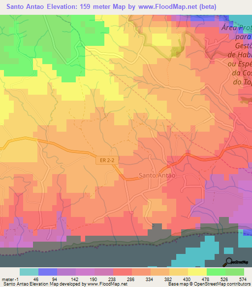 Santo Antao,Portugal Elevation Map