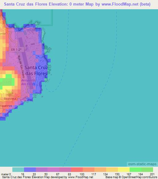 Santa Cruz das Flores,Portugal Elevation Map