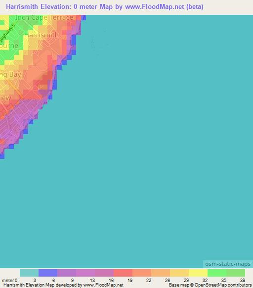 Harrismith,Barbados Elevation Map