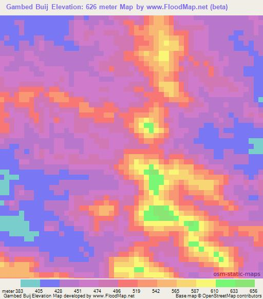 Gambed Buij,Eritrea Elevation Map