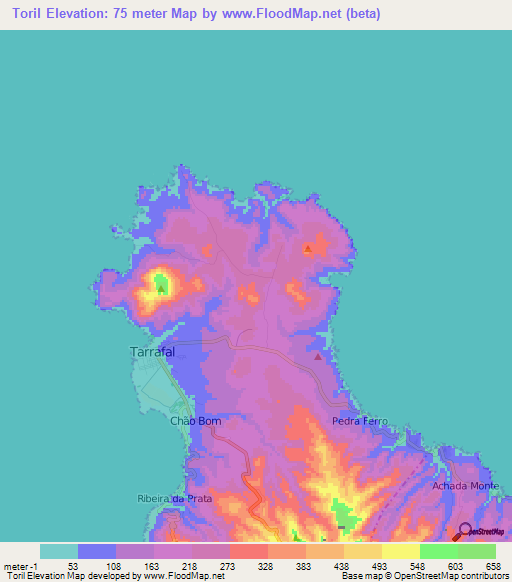 Toril,Cape Verde Elevation Map