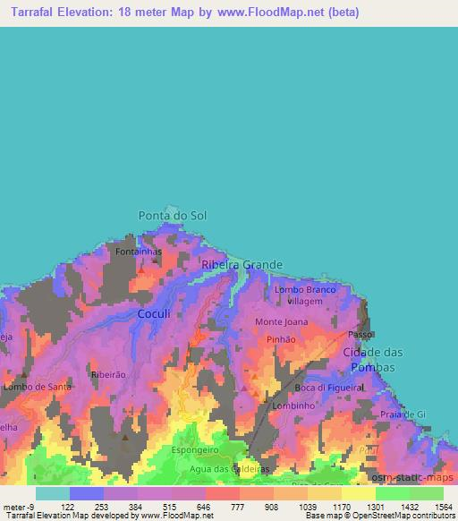 Tarrafal,Cape Verde Elevation Map