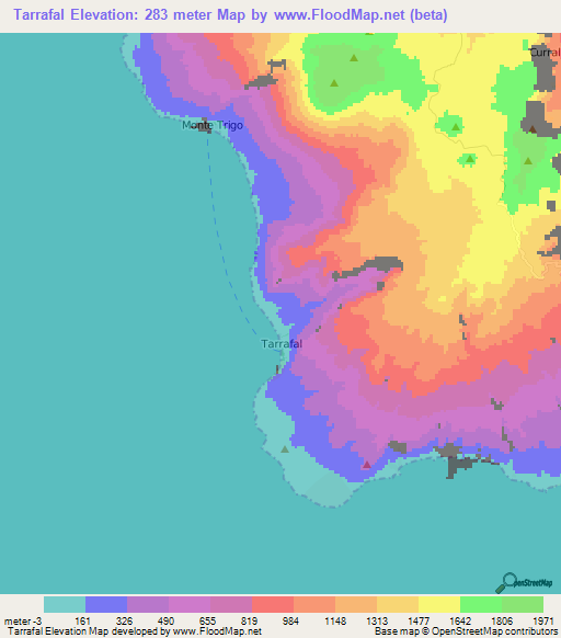 Tarrafal,Cape Verde Elevation Map