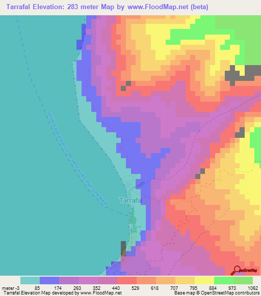 Tarrafal,Cape Verde Elevation Map