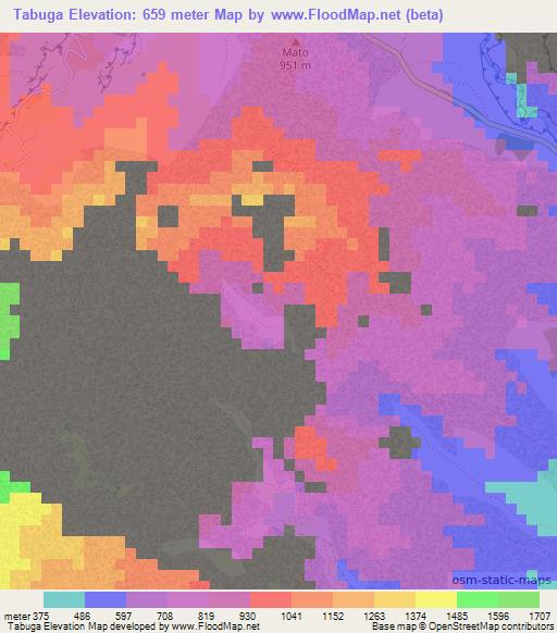 Tabuga,Cape Verde Elevation Map