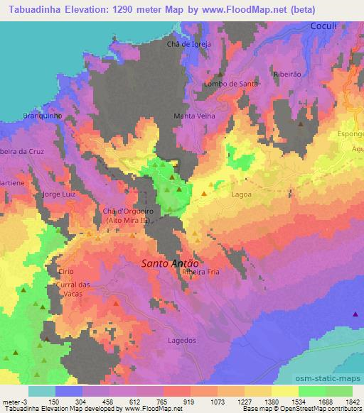 Tabuadinha,Cape Verde Elevation Map