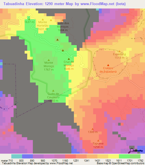 Tabuadinha,Cape Verde Elevation Map