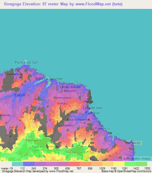 Sinagoga,Cape Verde Elevation Map