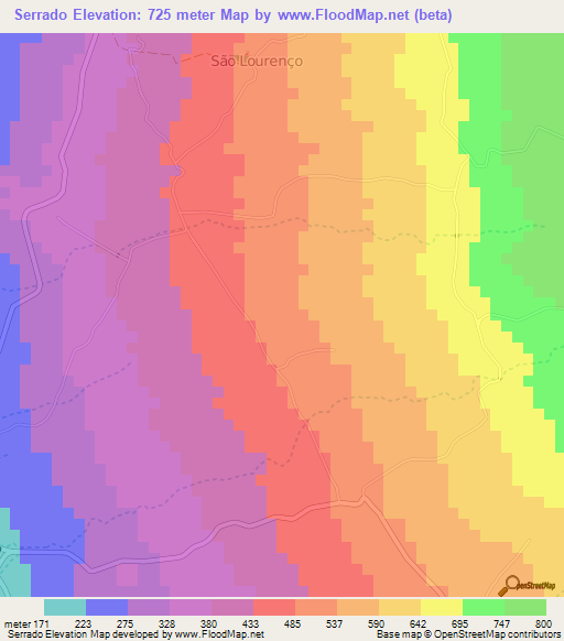 Serrado,Cape Verde Elevation Map