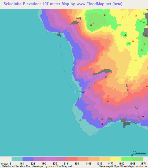 Seladinha,Cape Verde Elevation Map