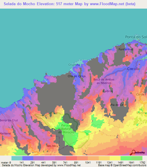 Selada do Mocho,Cape Verde Elevation Map