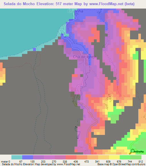 Selada do Mocho,Cape Verde Elevation Map