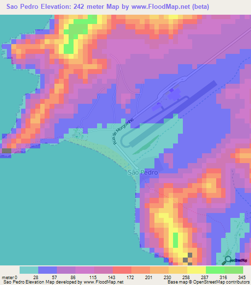 Sao Pedro,Cape Verde Elevation Map