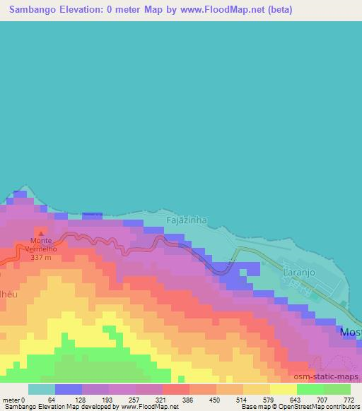 Sambango,Cape Verde Elevation Map