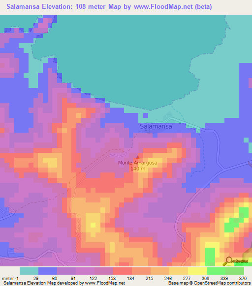 Salamansa,Cape Verde Elevation Map