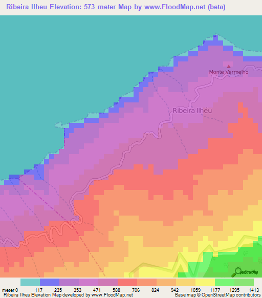 Ribeira Ilheu,Cape Verde Elevation Map