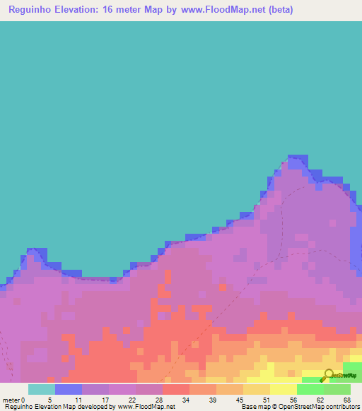 Reguinho,Cape Verde Elevation Map