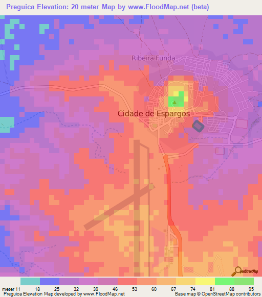 Preguica,Cape Verde Elevation Map