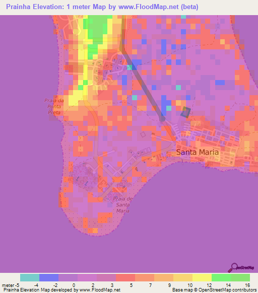 Prainha,Cape Verde Elevation Map