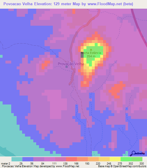 Povoacao Velha,Cape Verde Elevation Map