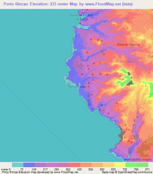 Porto Rincao,Cape Verde Elevation Map