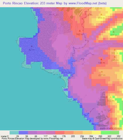 Porto Rincao,Cape Verde Elevation Map